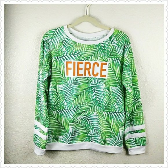 Tropical Print FIERCE graphic sweatshirt! NWT Sz M - Picture 7 of 7